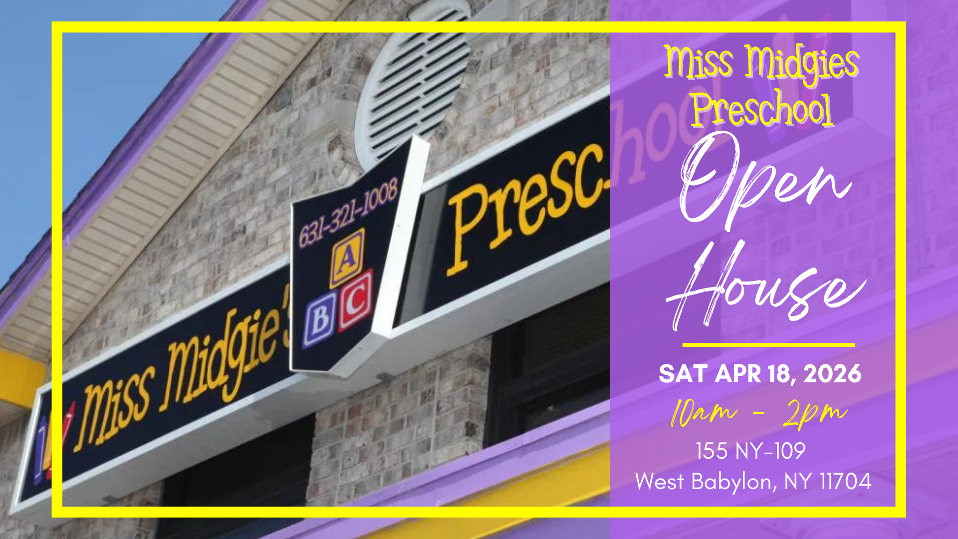 Miss Midgies Open House Invitation